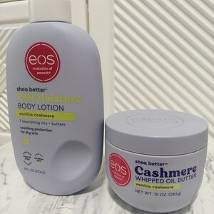 Eos Full size Shea Butter Vanilla Cashmere body lotion+ whipped oil butter new
